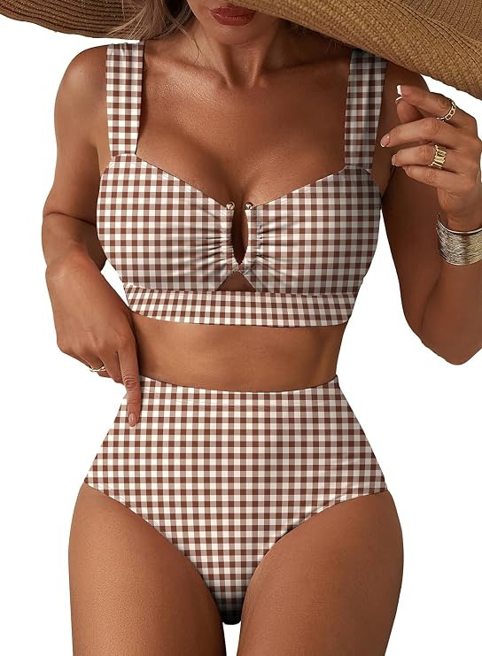 Herseas Women's 2 Piece U Wire Cutout Bikini Sets Floral Print High Waisted Swimsuit 2026 Summer ... | Amazon (US)
