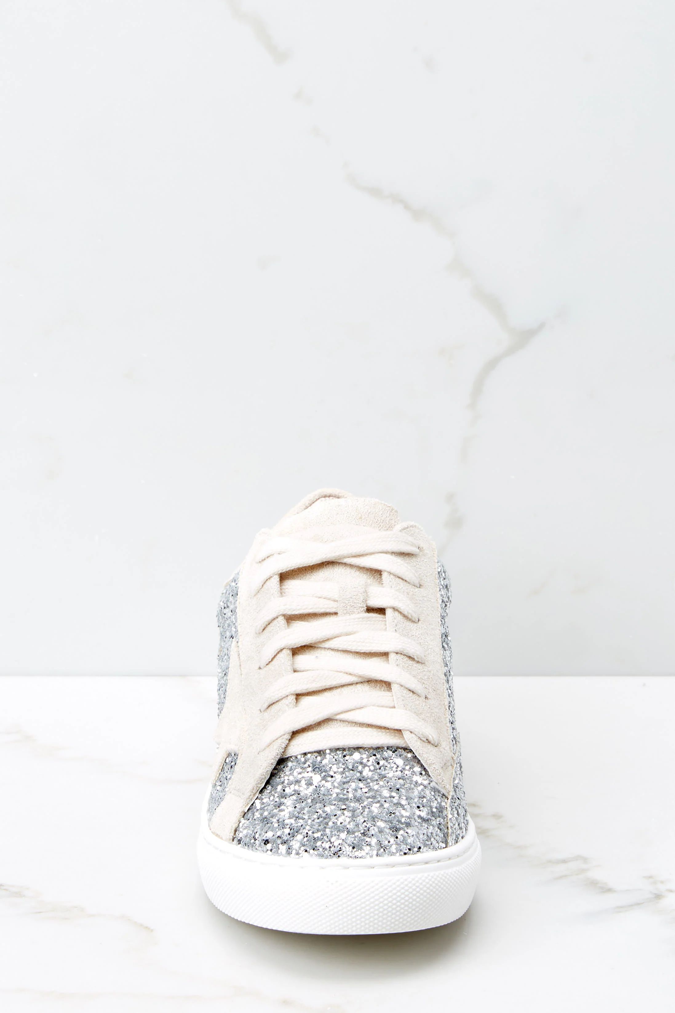 Getting Better Silver Glitter Sneakers | Red Dress 