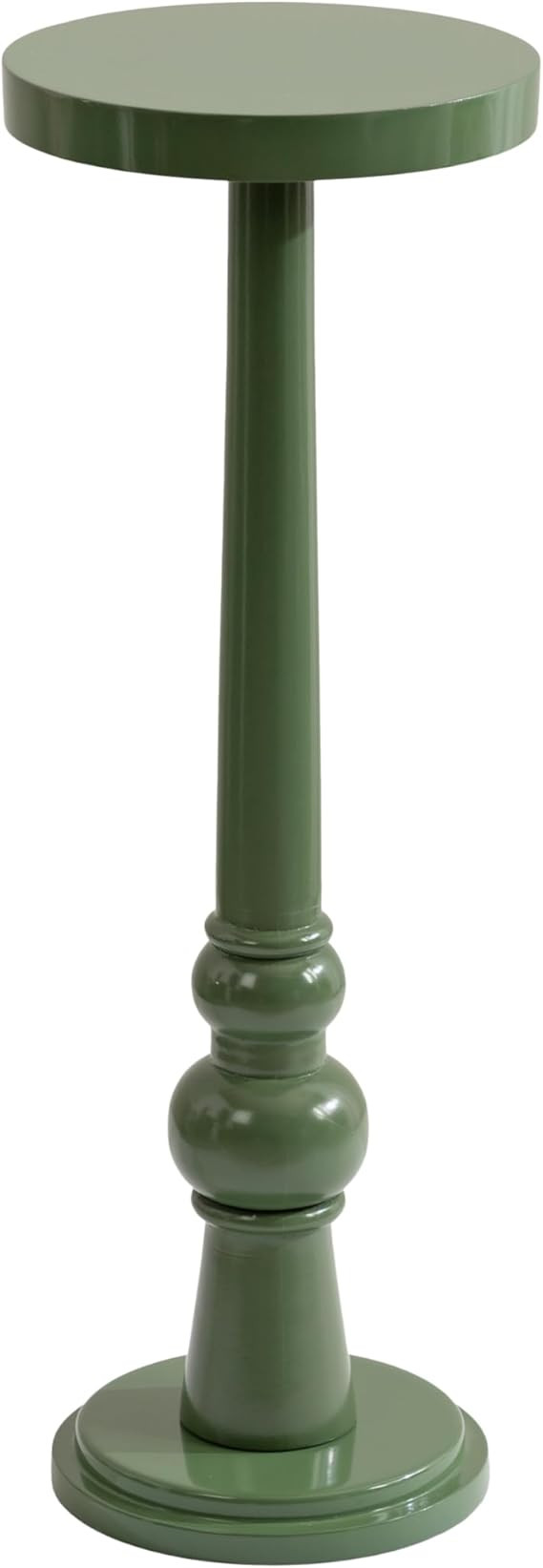 Kate and Laurel Wegner Transitional Wooden Round Drink Table, 8 x 8 x 23, Gloss Green, Modern Dur... | Amazon (US)