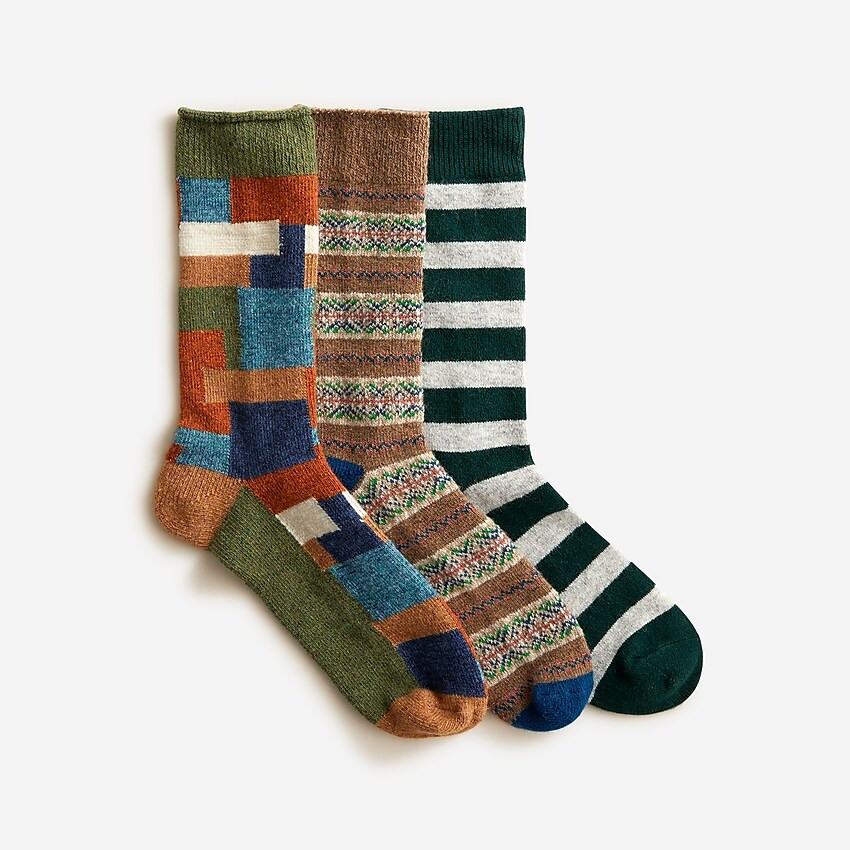 Lambswool-blend socks three-pack | J. Crew US
