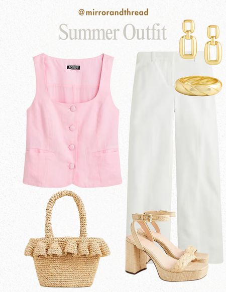 Summer outfit idea with this linen blend vest- on major sale today! 

#LTKStyleTip #LTKSeasonal #LTKFindsUnder50