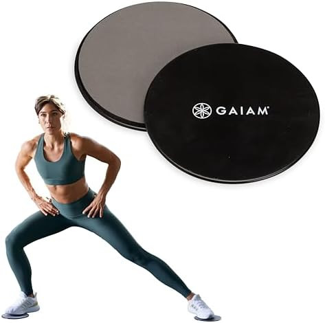 Gaiam Core Sliding Discs - Dual Sided Workout Sliders for Carpet & Hardwood Floor - Home Ab Pads ... | Amazon (US)