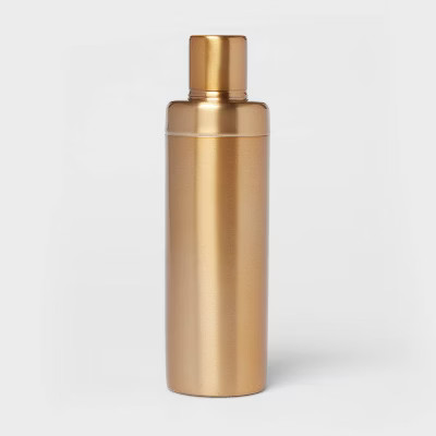 Metal Cocktail Shaker Gold - Threshold™: Stainless Steel, 25oz Capacity, Lacquered Finish, Barw... | Target