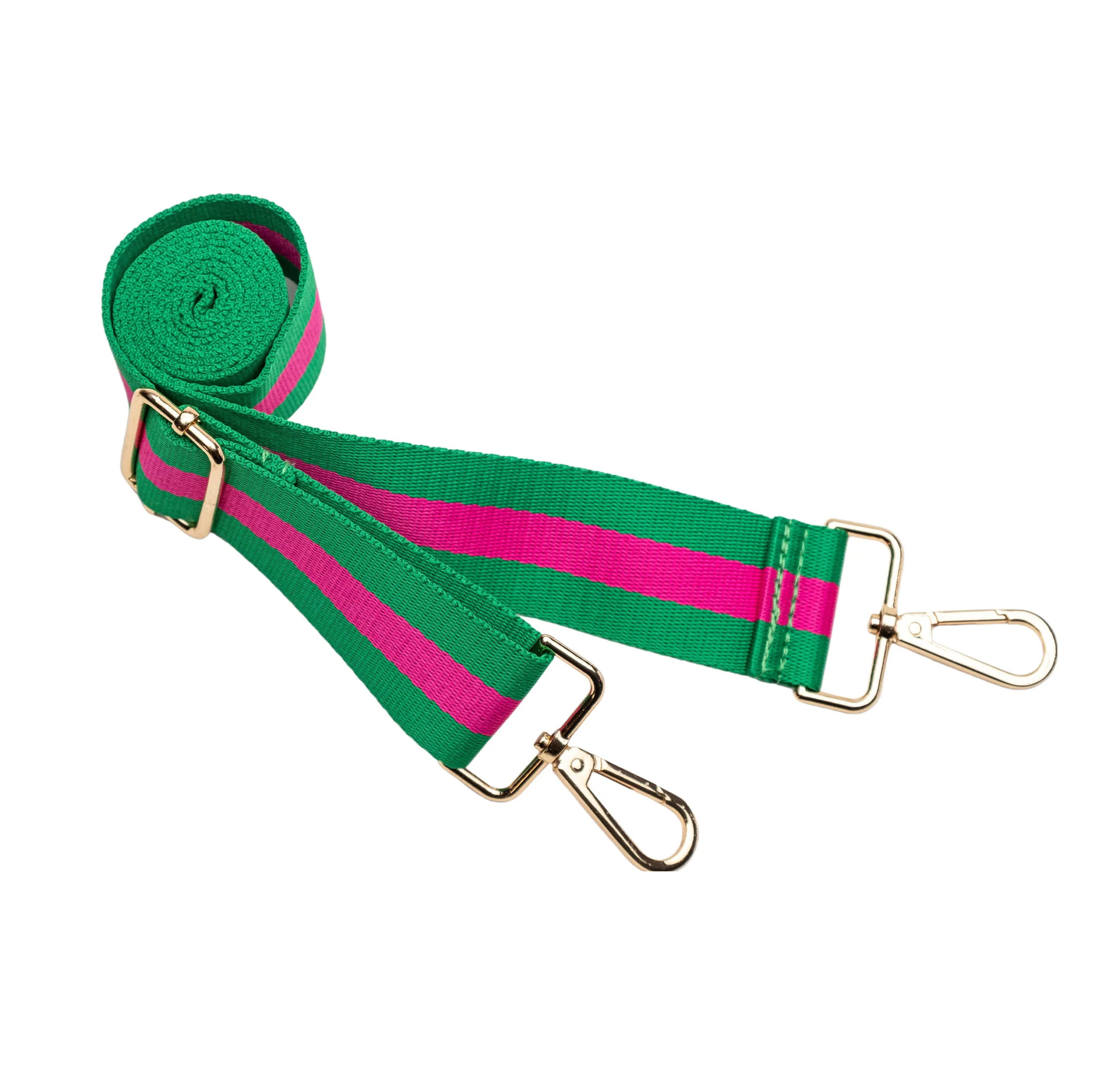 Pink/Green Strap with Gold Hardware | WanderFull 