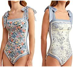 ASHER FASHION Women's One Piece Swimsuit -Bathing Suit for Women Tummy Control Reversible Bustier... | Amazon (US)