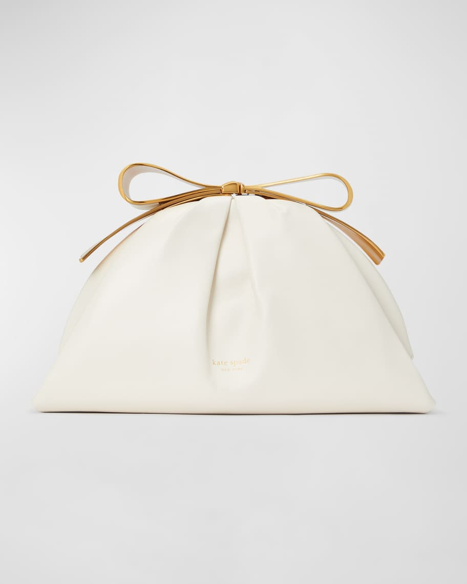kate spade new york bridal bow leather clutch bag | Neiman Marcus
