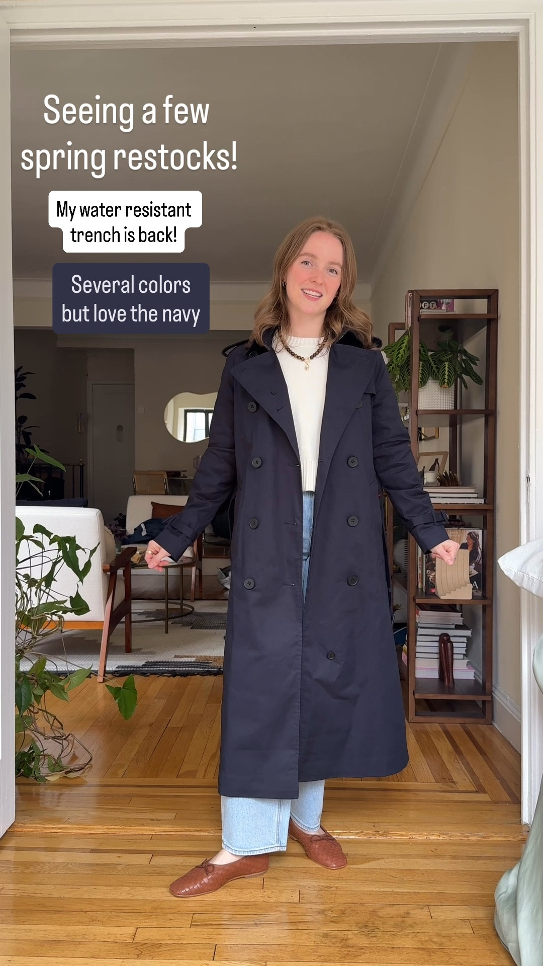 Back in stock! Water resistant trench coat for spring. Wearing xs. Lined and amazing quality plus free shipping @Quince 