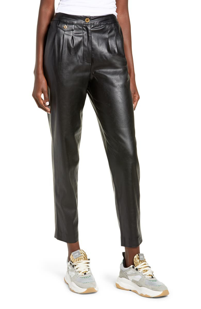 Faux Leather Pleated Trousers | Nordstrom