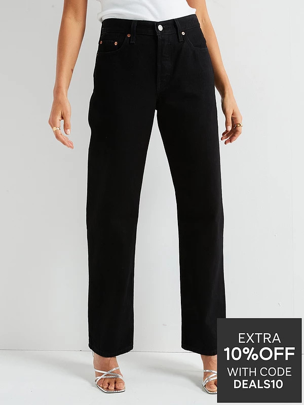 Levi's 501® 90s Jeans - Rinsed Blacktop - Black | Very (UK)