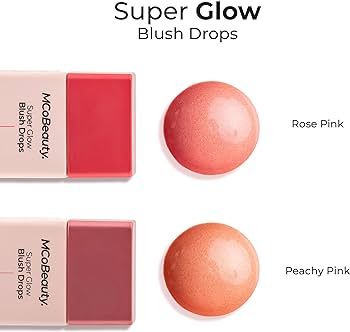 MCoBeauty Super Glow Blush Drops, Rose Pink, Luminous Flush for Radiant Cheeks, Vegan, Cruelty Fr... | Amazon (US)