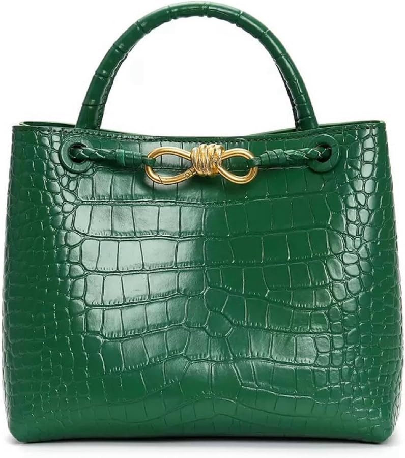 Genuine Leather Women's Top-handle Handbags Fashion Ladies Handbags Shoulder Bag Purse Woven Tote... | Amazon (US)