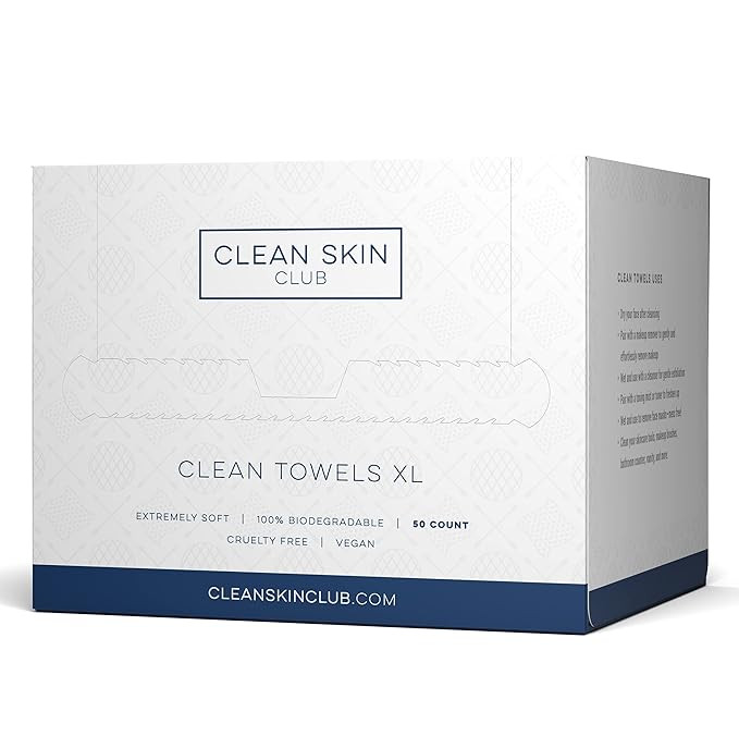 Clean Skin Club Clean Towels XL | World's 1ST Biodegradable Face Towel | Disposable Makeup Removi... | Amazon (US)