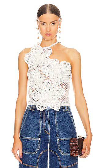 Nazanin Crochet Top in Off White | Revolve Clothing (Global)