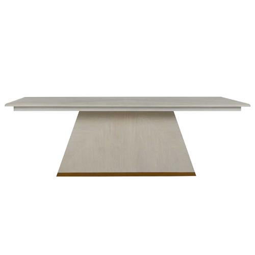 Gabby Ferris Modern White Mahogany Wood Gold Band Base Dining Table - 92"W | Kathy Kuo Home