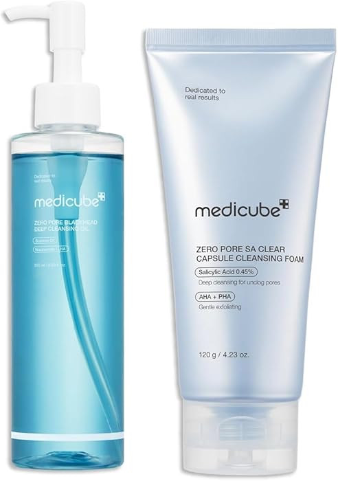 medicube Double Cleansing Duo for Facial Cleansing: Zero Pore Blackhead Cleansing Oil and Zero Po... | Amazon (US)