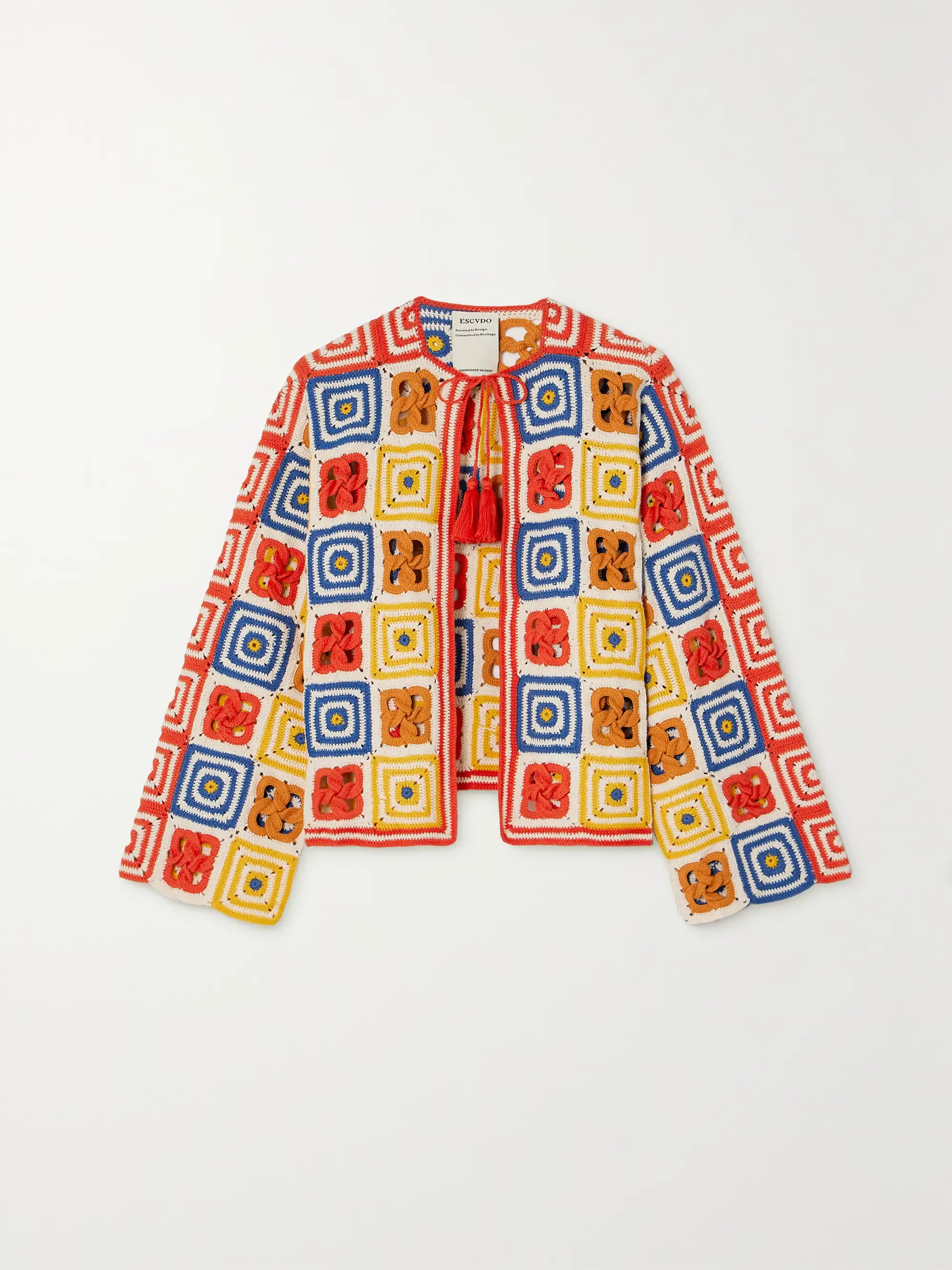 + NET SUSTAIN Santeria patchwork crocheted-cotton cardigan | NET-A-PORTER (US)
