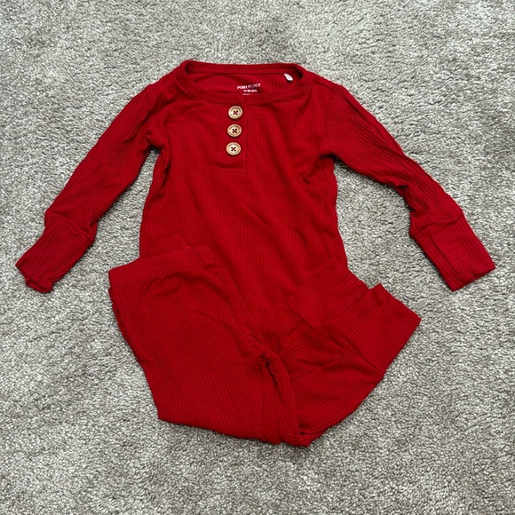 Posh Peanut Crimson Ribbed Pajama Set | Poshmark