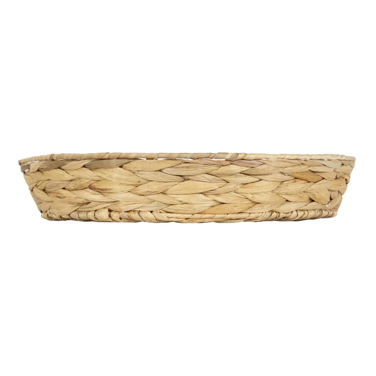Better Homes & Gardens 16" Round Water Hyacinth Woven Tray, Tan | Walmart (US)