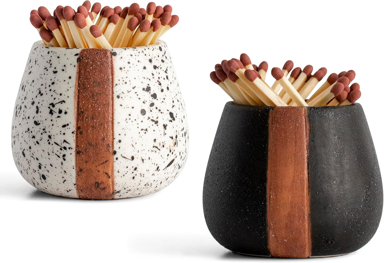 Ceramic Match Holder with Striker for Cute and Fancy Matches - Set of 2 - Matches in a Jar - Deco... | Amazon (US)