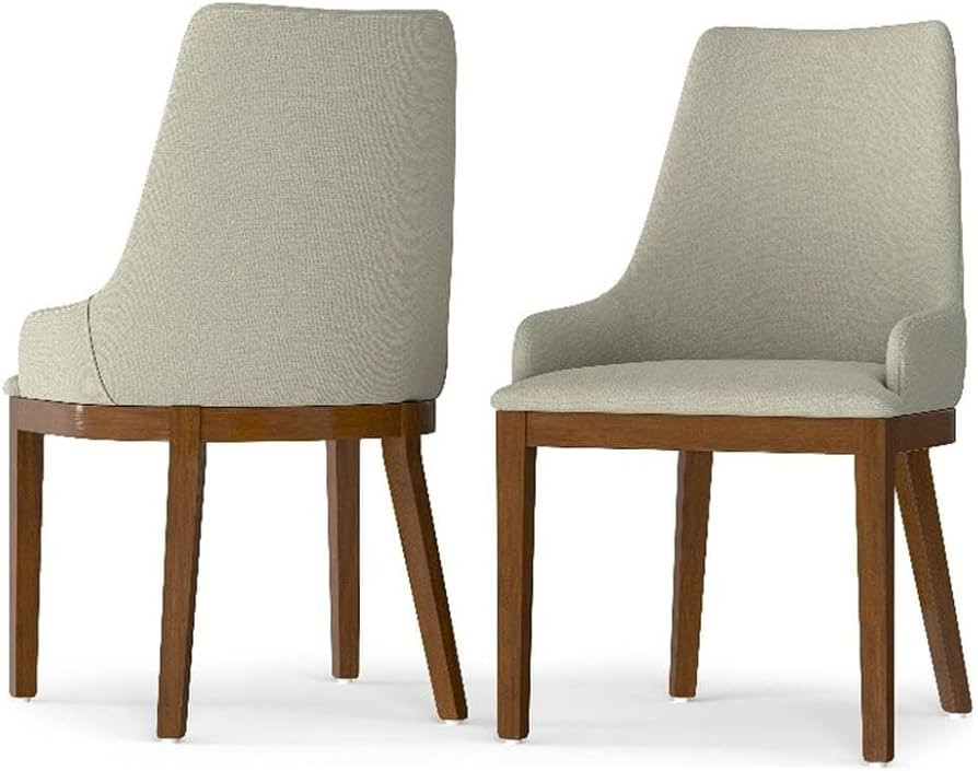 SIMPLIHOME Stephanie Dining Chairs - Upholstered Black Metal Frame and Linen-Style Fabric Chair S... | Amazon (US)