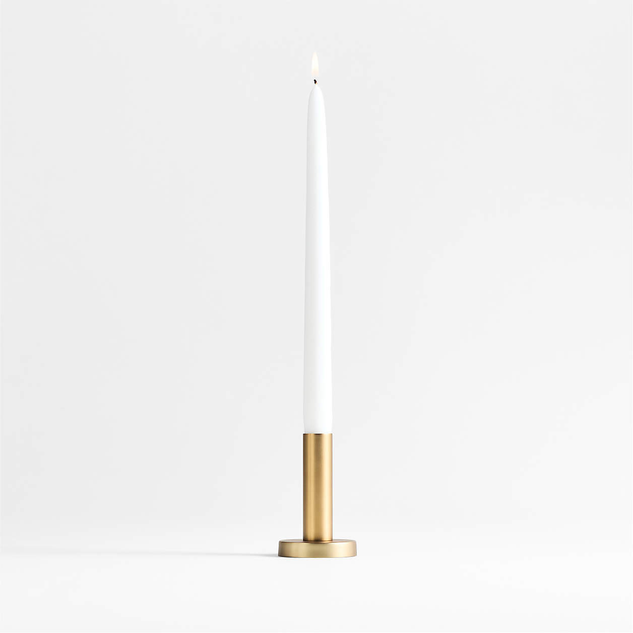 Orion Small Brass Finish Taper Candle Holder + Reviews | Crate & Barrel | Crate & Barrel
