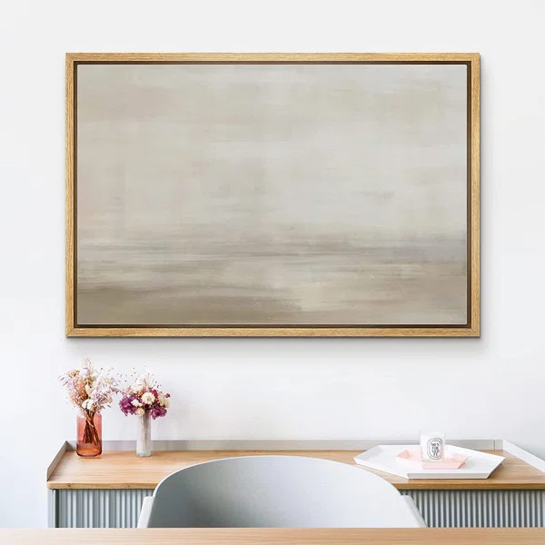 " SIGNLEADER Framed Canvas Print Wall Art Grunge Pastel Brown Watercolor Vista Abstract Shapes Il... | Wayfair North America