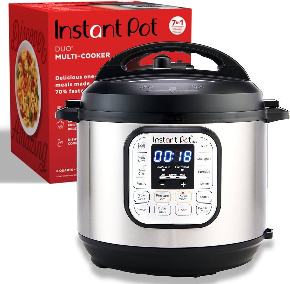 Instant Pot Duo 7-in-1 Electric Pressure Cooker, Slow Cooker, Rice Cooker, Steamer, Sauté, Yogur... | Amazon (US)