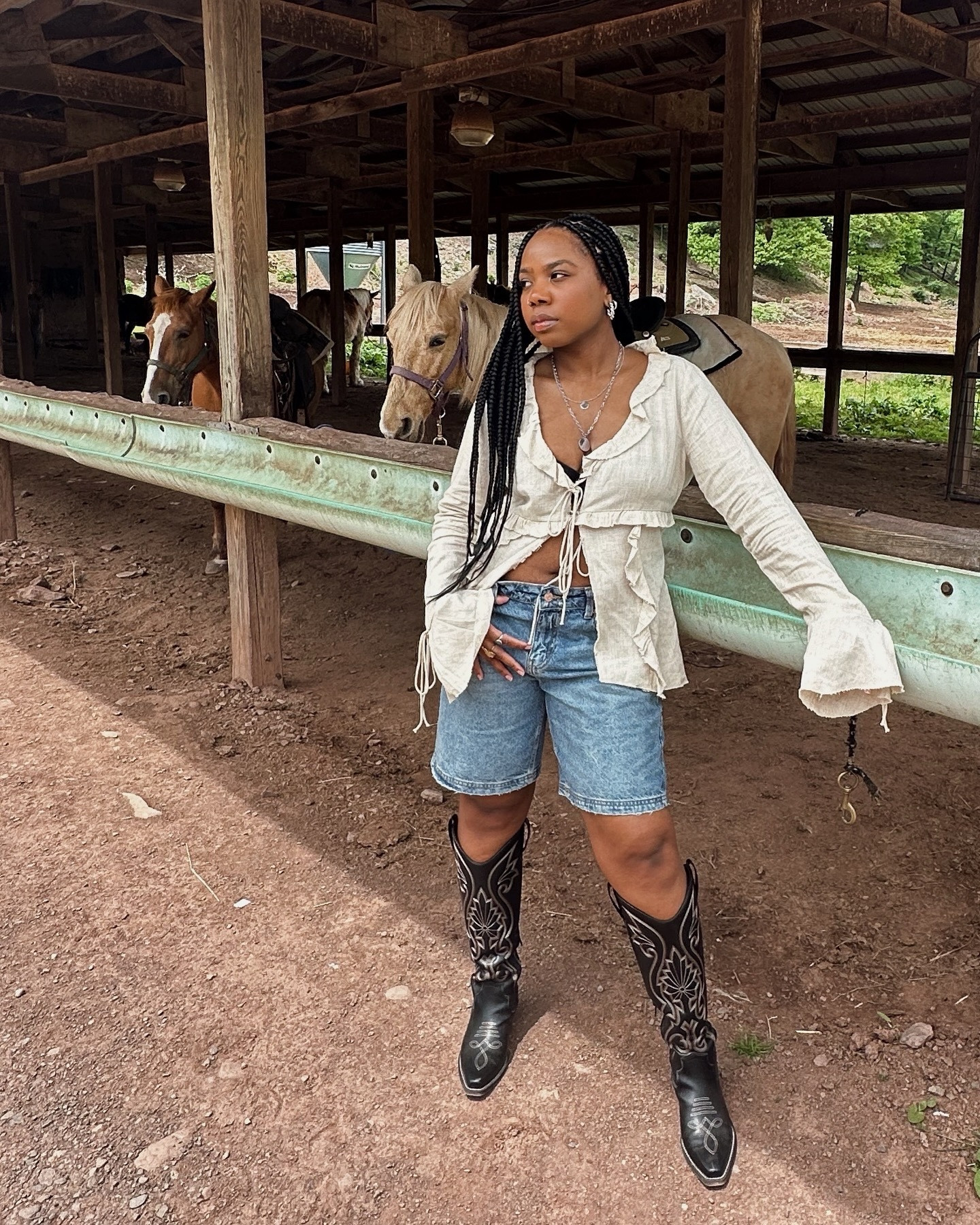 Jorts are in this summer! Paired them with this linen top and cowboy boots that were super comfortable.

#LTKMidsize #LTKStyleTip #LTKShoeCrush