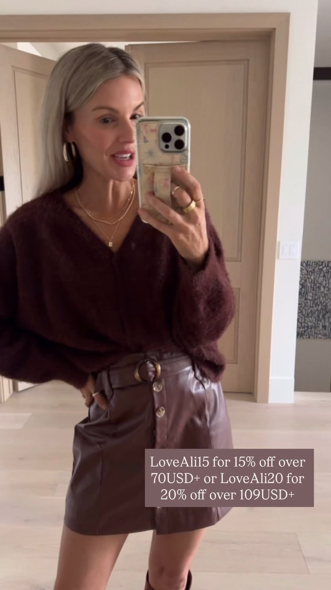 You have to watch this whole video to see how cute this sweater is with the bow pins down the front. I just wanted to show you guys that you could wear it different ways and remove the pins when you wanted to and then add them to dress it up more for the holidays! I’m wearing a size small, which is my normal size and it’s still oversized. Wearing a small in the skirt as well.

Also check out my other videos to see other pieces from this brand because I have discount codes below, depending on how much you spend!

Code LoveAli15 will get you 15% off orders over 70USD+ or code LoveAli20 gives you 20% off orders over 109USD+

#LTKSeasonal #LTKOver40 #LTKFindsUnder50