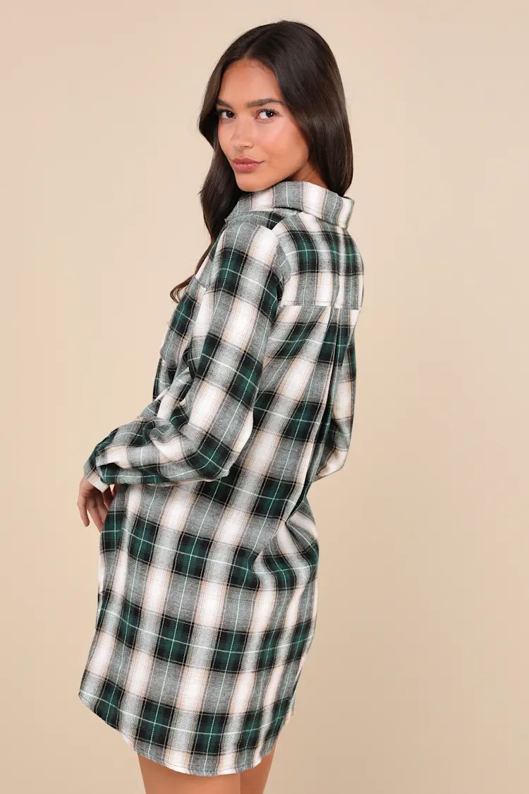 Pick Of The Patch Green Plaid Tie-Front Mini Dress | Lulus