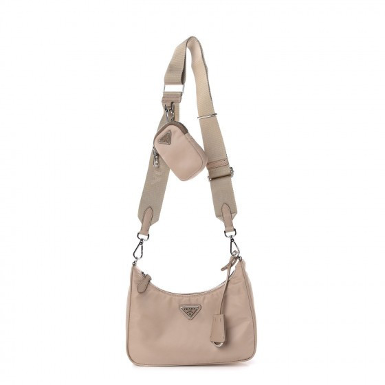 PRADA Nylon Re-Edition 2005 Shoulder Bag Cammeo | Fashionphile