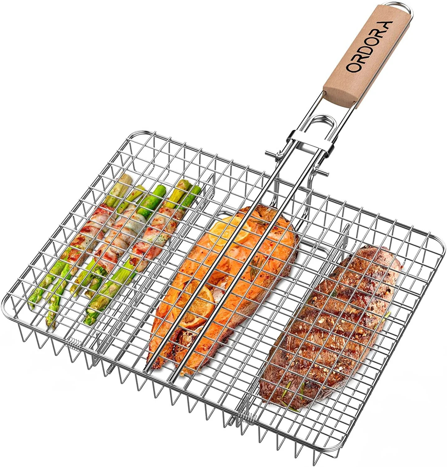 ORDORA Deep Grill Basket, Stainless Steel Grill with Detachable and Foldable Handle, Heavy Duty G... | Walmart (US)