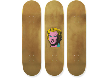 Andy Warhol Gold Marilyn Monroe Triptych Skateboard Deck Set Gold