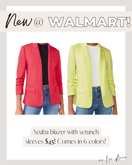 New Blazers from Walmart, comes w scrunched sleeves & in different colors! Perfect for Spring! 

Lee Anne Benjamin 🤍

#LTKworkwear #LTKstyletip #LTKunder100