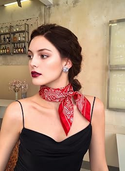 Head Bandanas Scarf for Women Silk Satin Hair Scarf Lightweight Vintage Fashion Square Neck Scarv... | Amazon (US)