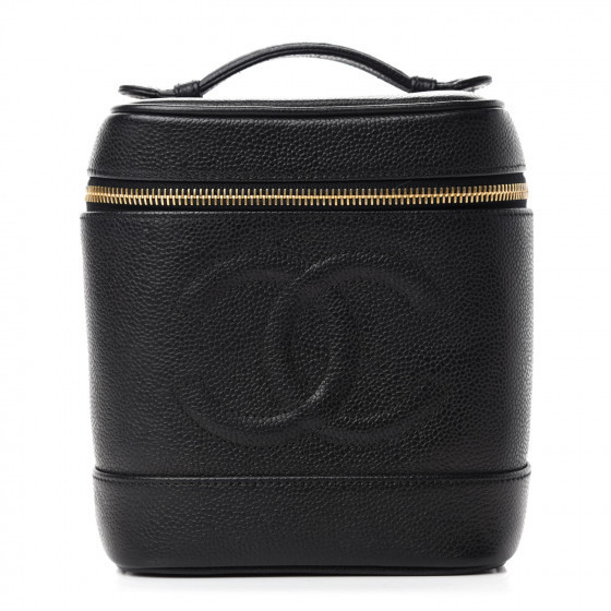 CHANEL Caviar Cosmetic Vanity Bag Black | Fashionphile
