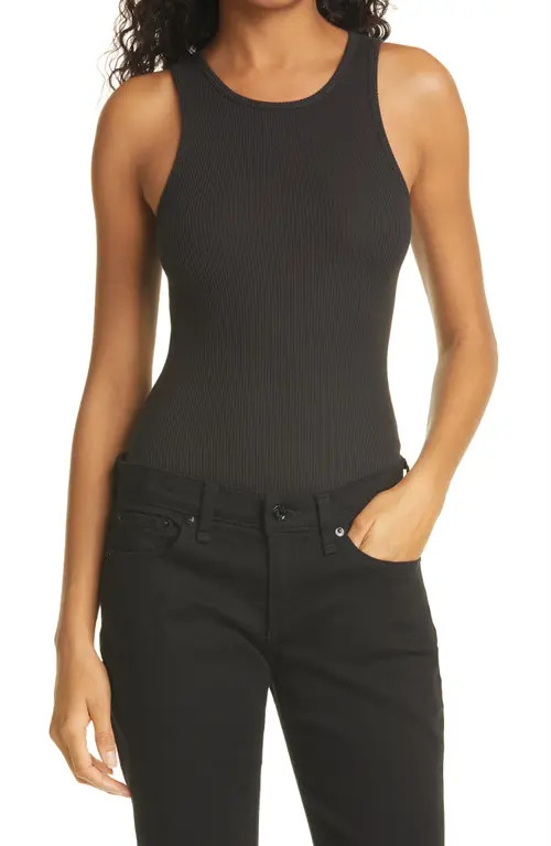 rag & bone The Essential Ribbed Tank in Black at Nordstrom, Size Small | Nordstrom