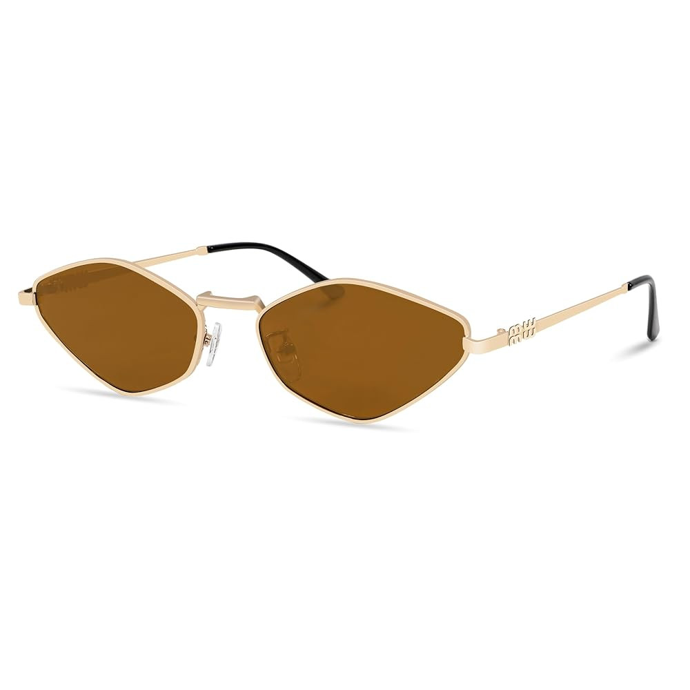 Rmerom Retro Irregular Metal Sunglasses for Women Men, 2025 Trendy Vintage 90s Chic Small Narrow ... | Amazon (US)