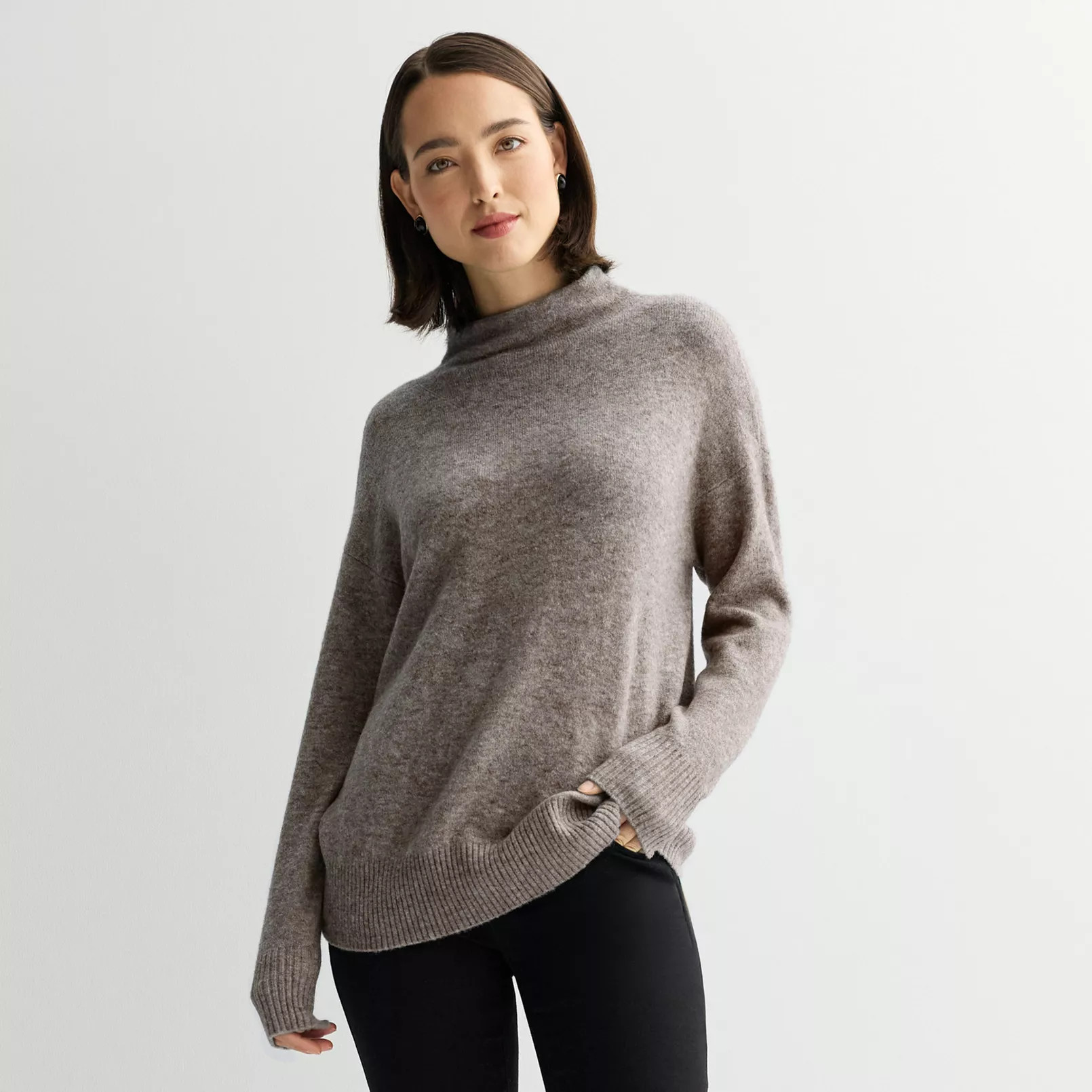 Women's Nine West Soft Funnel Neck Relaxed Sweater | Kohl's