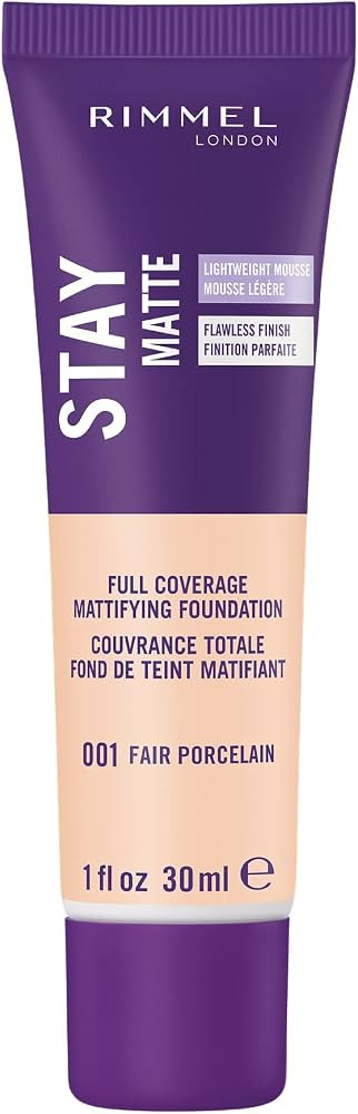 Rimmel London Stay Matte Liquid Mousse - 001 Fair Porcelain - Foundation, Lightweight, Shine Cont... | Amazon (US)