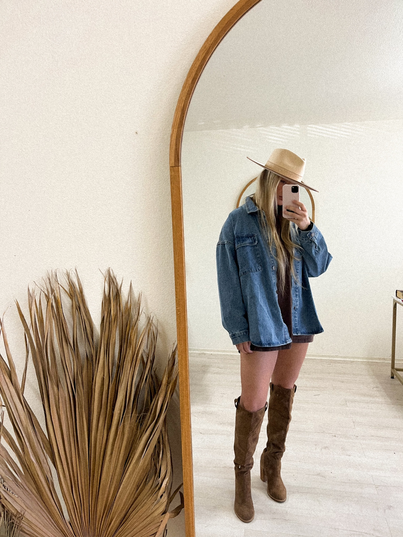 Western chic, wester attire, winter outfit, fall outfit, wester outfit, denim, denim jacket, denim on denim, boots, suede boots, winter boots, brown boots, winter hat 

#LTKHoliday #LTKSeasonal #LTKstyletip