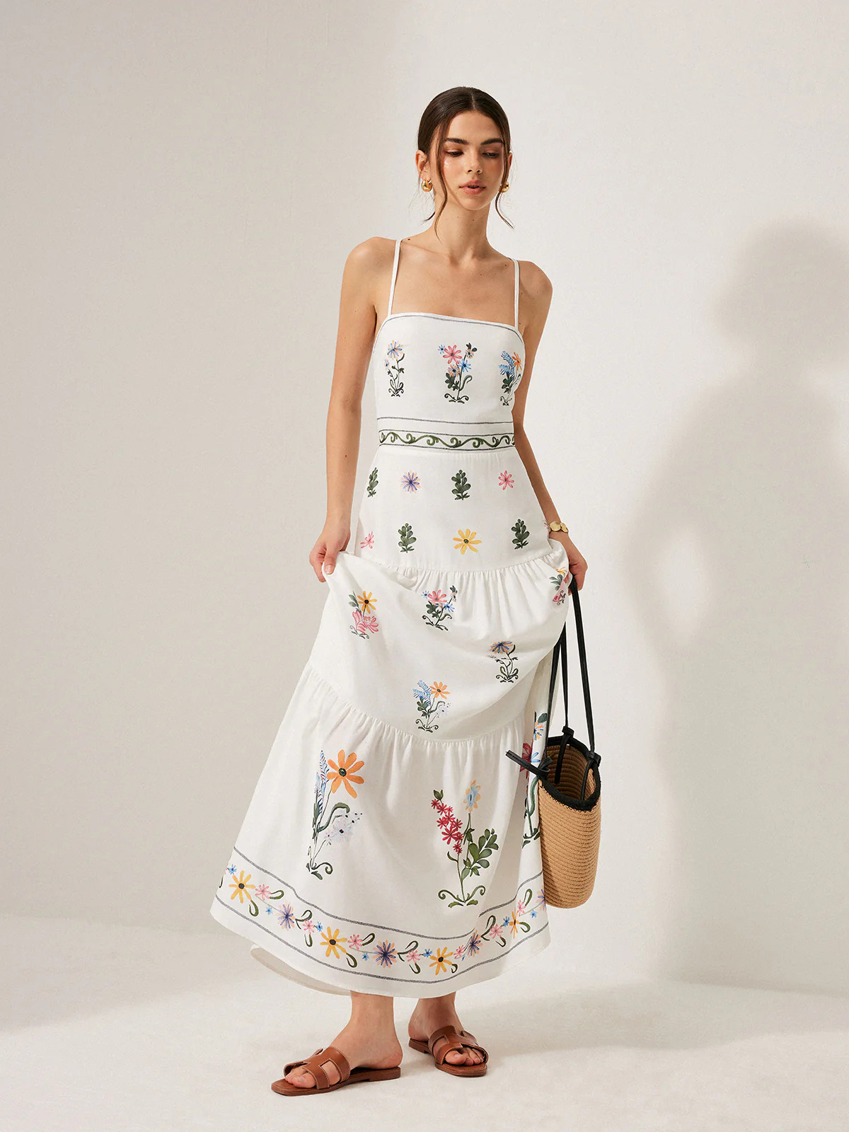 Boho Lace-Up Back Cami Dress | Commense