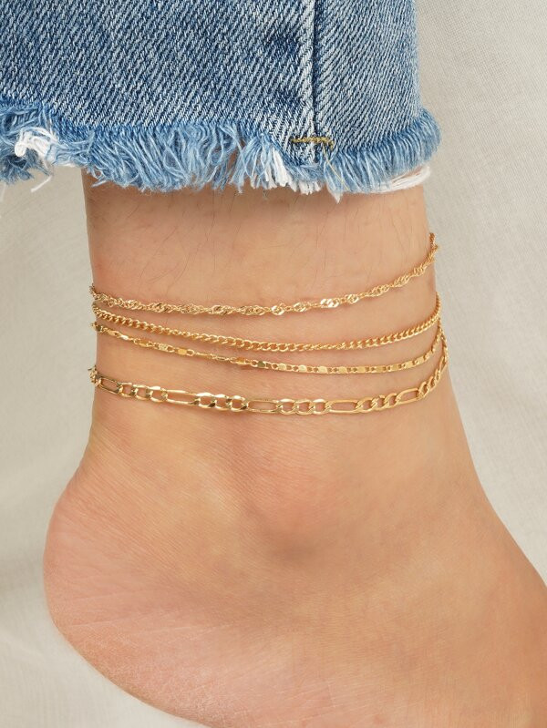 4pcs Minimalist Anklet | SHEIN