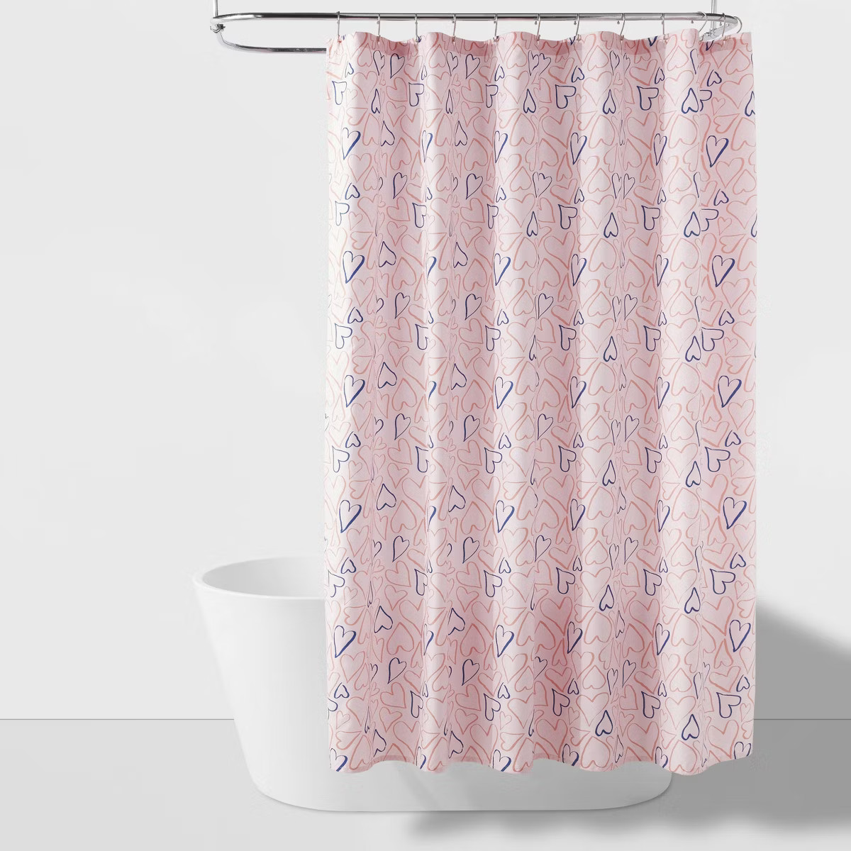 72"x72" Valentines Day Scattered Heart Shower Curtain - Room Essentials™ | Target