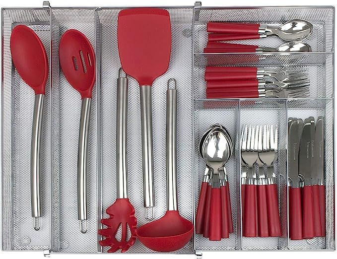 Sorbus Flatware Drawer Organizer, Expandable Cutlery Drawer Trays for Silverware, Serving Utensil... | Amazon (US)