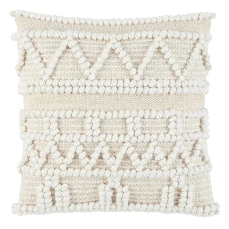 Wanda June Home Textured Zig Zag Pillow, 1 Piece, Beige, 18"x18" by Miranda Lambert | Walmart (US)