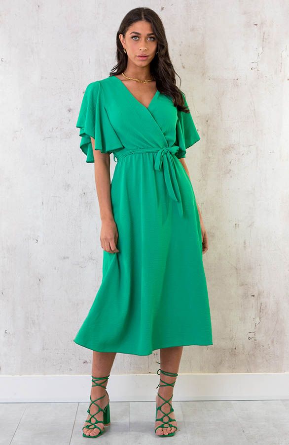 Florence Midi Jurk Bright Green | Themusthaves.nl | The Musthaves (NL)