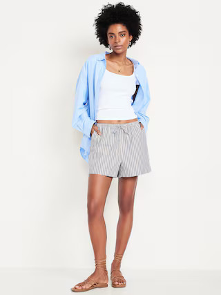 High-Waisted Poplin Pull-On Shorts -- 3.5-inch inseam | Old Navy | Old Navy (US)