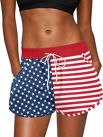 For G and PL Women Summer Floral Beach Boardshorts with Pockets Swim Trunks | Amazon (US)