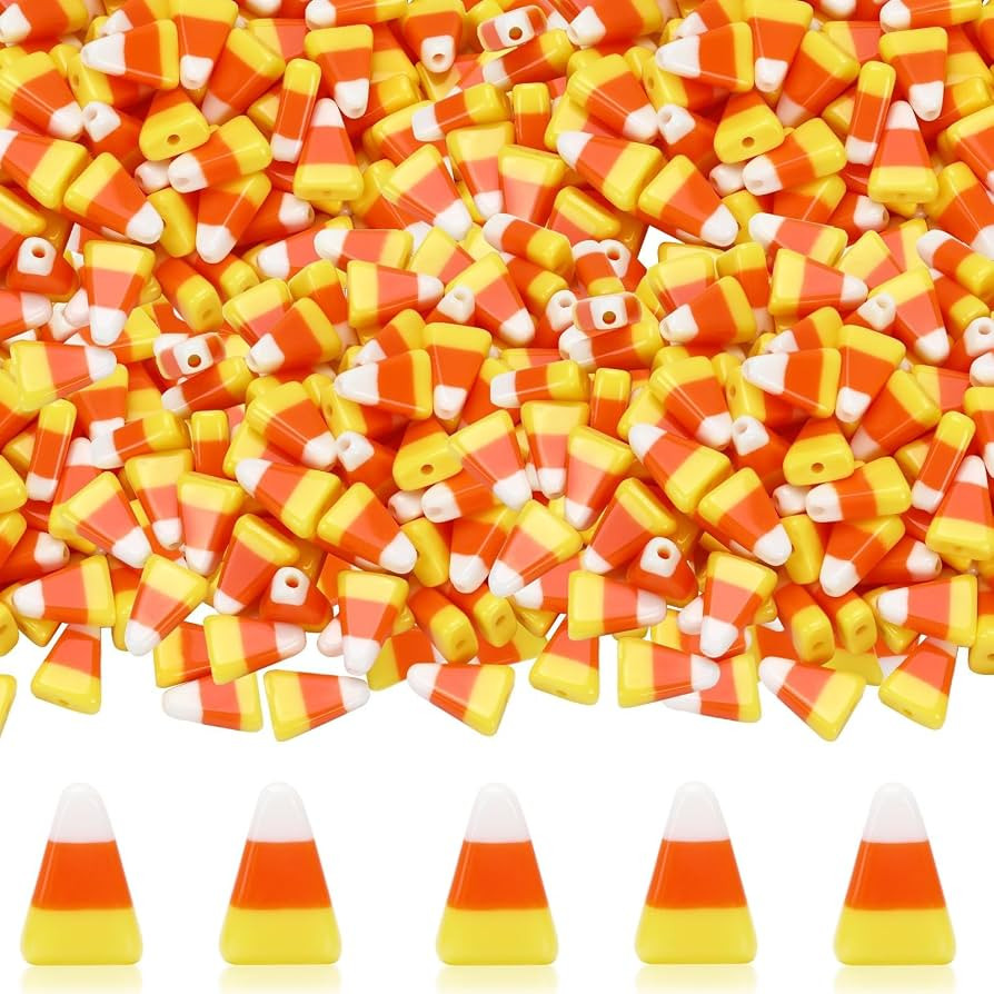 UPINS 100 Pcs Halloween Candy Corn Beads for Jewelry Making Bracelets | Amazon (US)